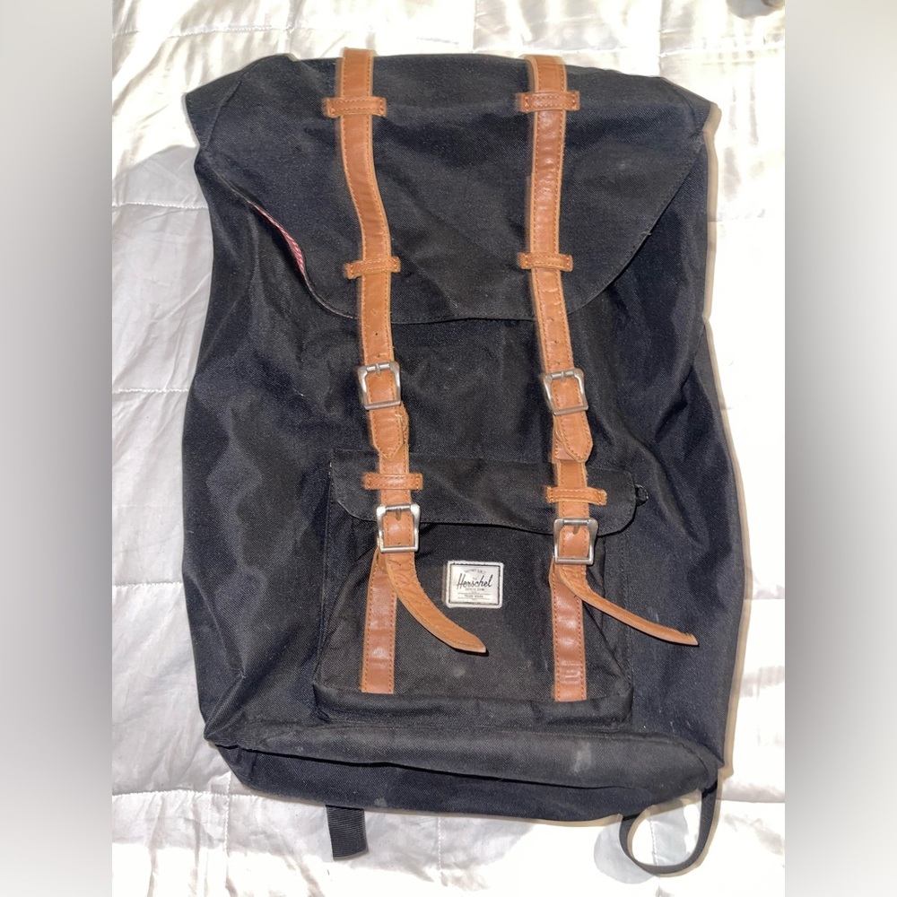 Herschel Supply Company Black Backpack with Brown Straps